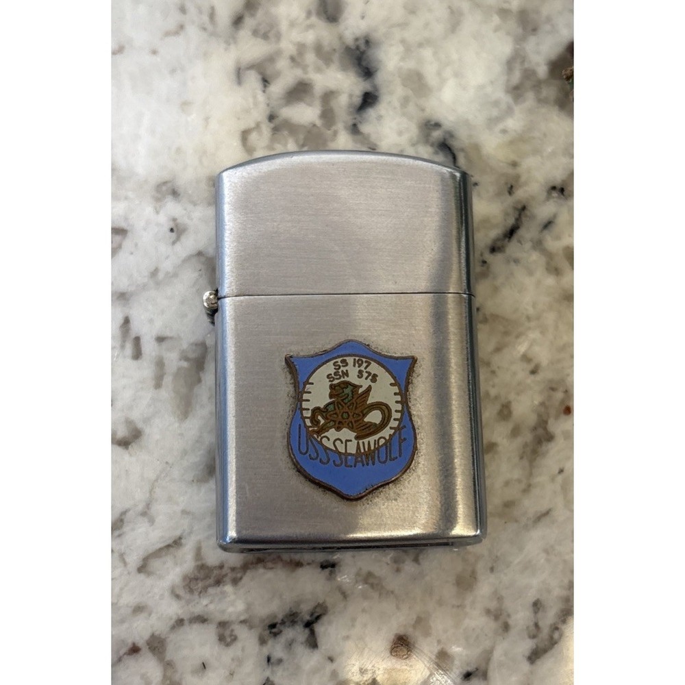 Vintage Navy USS Seawolf SSN575 Penguin SS197 Lighter Japan Submarine military - Picture 2 of 14